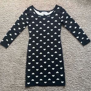 Delia’s Black and White Hearts Sweater Dress